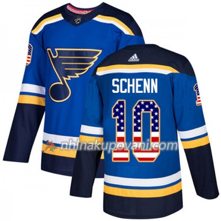 St. Louis Blues Dresy Brayden Schenn 10 2017-2018 USA Flag Fashion Modrá Adidas Authentic - Pánské